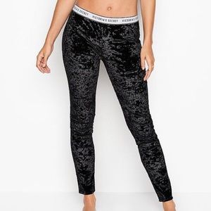 Victoria's Secret Black Velvet Leggings